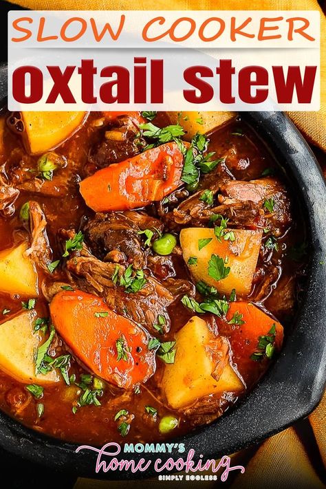 Slow Cooker Oxtail Soup, Oxtail In Slow Cooker Recipe, Beef Stew With Ox Tail, Oxtail Recipes Slow Cooker Easy, Slow Cooker Oxtail Stew, Oxtail Stew Recipes Southern, Slow Cooker Oxtails, Oxtail And Potatoes Recipes, Ox Tail Soup Recipe Slow Cooker Oxtail Stew