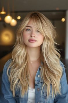 Blonde Hair Transformations, Long Shag Haircut, Long Shag, Long Hair With Bangs, Long Blonde, Haircuts For Long Hair, Long Blonde Hair, Haircuts With Bangs, Long Hair Cuts