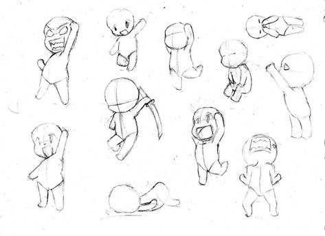 Anatomy Drawing Anime, Chibi Tutorial, Chibi Poses, Draw Chibi, Chibi Body, Chibi Sketch, Figure Sketching, Chibi Characters, Anatomy Drawing