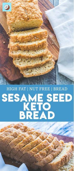 Sesame Seed Keto Bread - Nut Free Low Carb Bread That Actually Tastes Good Sesame Flour Recipes, Sesame Seed Flour Recipes, Foods Without Seed Oils, Low Carb Banana Bread, Ingredient Prep, Low Carb Banana, Sesame Recipes, Keto Dairy, Low Carb Pancake Recipe