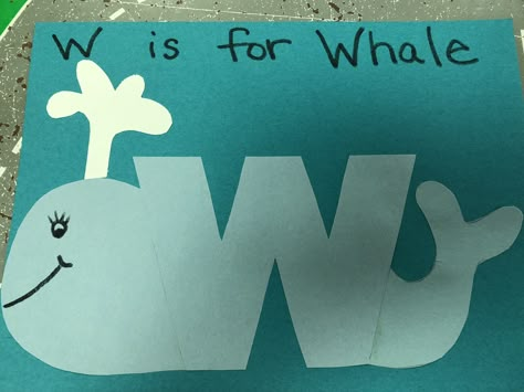 W is for Whale W Is For Whale Craft, W Crafts For Toddlers, Whale Craft Preschool, W Is For, Whale Activities For Preschool, Whale Crafts For Preschool, Letter W Crafts For Preschoolers, W Is For Whale, Letter W Crafts