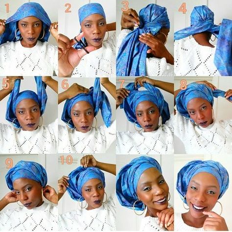 The AfroFusion Spot: Style Guide: How to Tie Chic Head Wrap Styles Tie A Turban, Headwrap Tutorial, Hair Wrap Scarf, Head Wrap Styles, Hair Scarf Styles, Afrikaanse Mode, Head Scarf Styles, Scarf Head, African Head Wraps