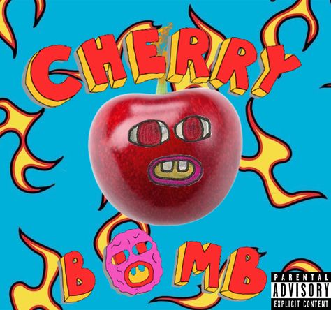 Cherry Bomb Tattoo Tyler The Creator, Cherry Bomb Album, Cherry Bomb Tattoo, Cherry Boom, Paper Mache Head, Tyler The Creator Wallpaper, Golf Wang, Music Artist, Cherry Bomb