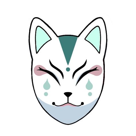 Kiva fox mask Demon Slayer Fox Mask, Base Kny, Fox Family, Kitsune Mask, Mask Pictures, Mask Drawing, Fox Mask, Mask Girl, Cat Mask