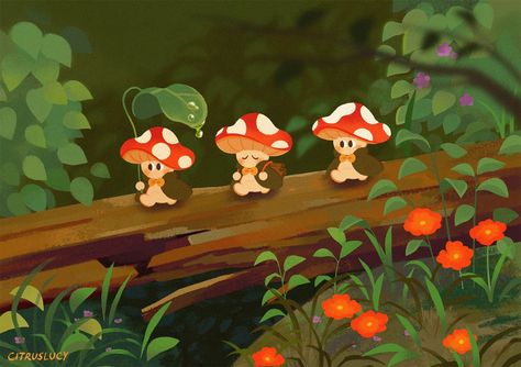 Mushroom Wallpaper, Prințese Disney, Kunst Inspiration, Arte Inspo, Mushroom Art, Fantasy Illustration, 영감을 주는 캐릭터, Wallpaper Pc, Ipad Wallpaper