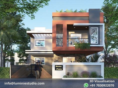 Call/WhatsApp: +9170309 22070 Tap below link for WhatsApp Chat: https://wa.me/message/IBMEJTIVLGKED1 Share your plan at arbaz.luminie3d@gmail.com Latest Exterior 3D Elevation designed by Luminie Studio. We also provide 3D Exterior Elevation Interior Views Landscape Bird Eye View Planning Plumbing & Electrical Design Brochure Design #3d #renderings #design #render #art #3dart #india #3d #modeling #architecture #rendering #designer #animation #cadcam #3drendering #3dprinting #3ddesign Duplex House Elevation Design Modern India, Bird Eye View, Electrical Design, Render Art, Exterior Elevation, Building Front Designs, 3d Elevation, Modern India, Small House Elevation