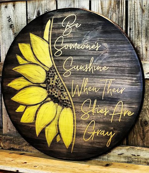 Sunflower Be Someone's Sunshine When Skies Are Gray. - Etsy Australia Sunflower Crafts, Door Signs Diy, Canvas For Beginners, Wooden Door Signs, Sunflower Gifts, Wood Burning Crafts, Diy Wood Signs, Color Text, Pallet Art