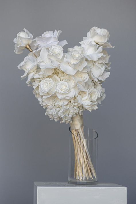 Preserved Hydrangea, White Rose Bouquet, Dried Hydrangeas, Brides Bouquet, Rose Wedding Bouquet, Event Floral Design, White Hydrangea, Flower Bouquets, Flower Decor