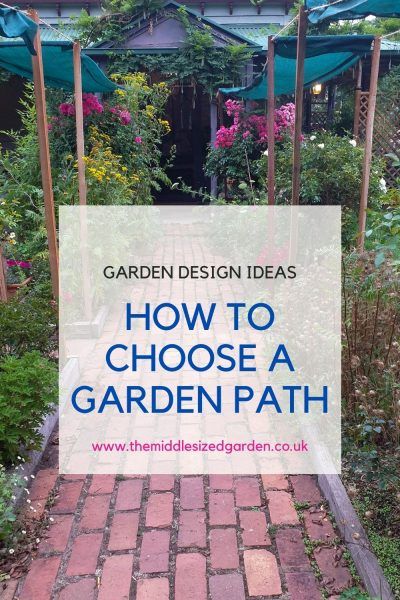 The right garden path can transform your garden - 17 brilliant path ideas #middlesizedgarden Garden Paths Through Lawn, Long Garden Path Ideas, Cottage Garden Path Ideas, Front Garden Path Ideas, Allotment Path Ideas, Cottage Garden Path, Cheap Garden Path, Red Brick Pathways Garden Paths, Front Garden Path