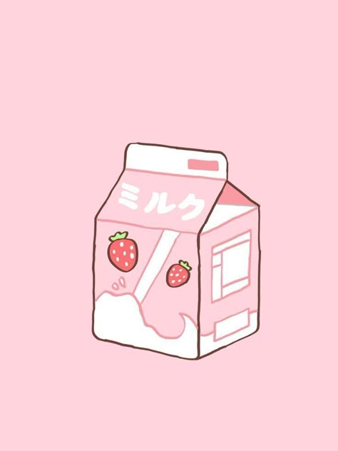 Strawberry Milk Drawing, Milk Drawing, Drawing Summer, Strawberry Drawing, Pink Drawing, Soft Pink Theme, Images Kawaii, Pastel Pink Aesthetic, Cute Strawberry