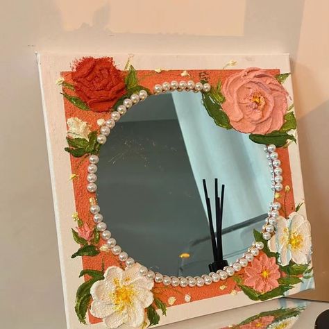 DIY 3D Flower Mirror Frame LIN137 Package Includes：Materials Package Flower Mirror Frame, Mens Fashion Country, Colorful Room Decor, Kawaii Store, Mirror Frame Diy, Art Mirror, Flower Mirror, Fur Sliders, Bags Diy