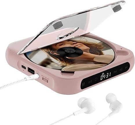 Amazon.com: ZYOKATA Portable CD Player Personal CD Players with Bluetooth for Car, Rechargeable Small CD Player with Headphones, LCD Touch Screen & Anti-Skip/Shockproof (Pink) : Electronics Cd Player Aesthetic, Pink Cd Player, Pink Cd, Personal Cd Player, Portable Cd Player, Bluetooth Device, Car Gifts, Cd Player, Egift Card