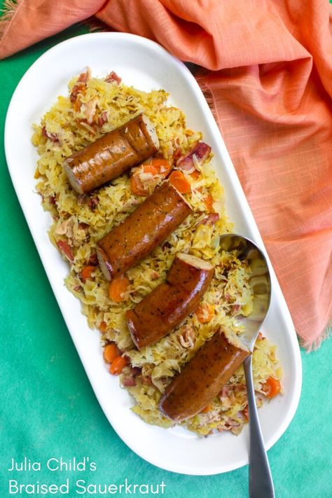 Braised Sauerkraut, Boiled Bacon, French Sausage, The Art Of French Cooking, Pickled Foods, Make Almond Flour, Fudge Cake Recipe, Epic Meal Time, Julia Child Recipes