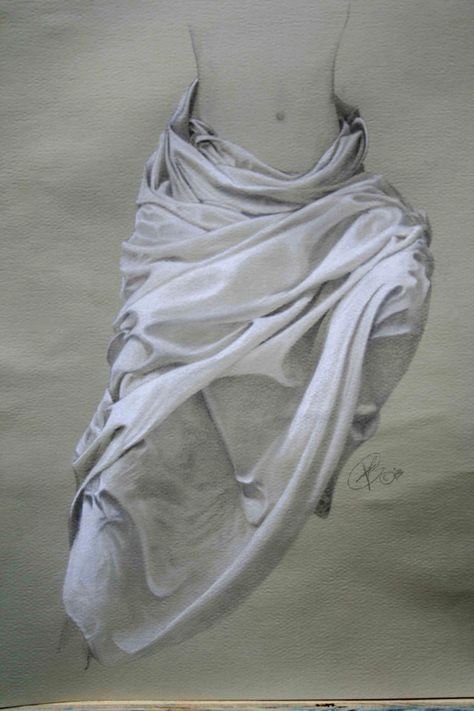 La simplicité d' un drap blanc Drapery Drawing, Trois Crayons, Andermatt, Fabric Drawing, Kunst Inspiration, Gambar Figur, A Level Art, Drawing Clothes, Anatomy Art