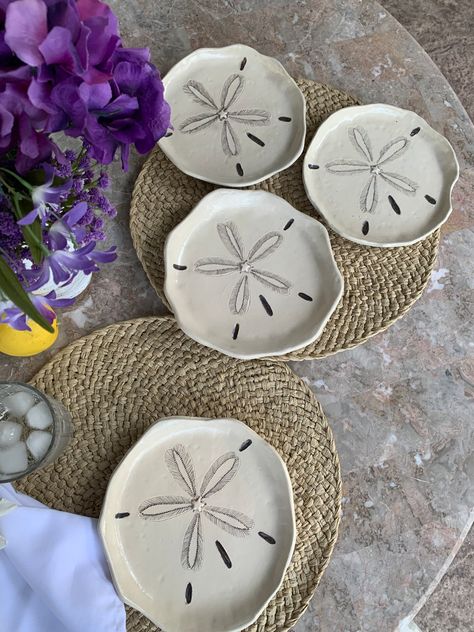 Find the best handmade Plates on MakerPlace by Michaels. You will love our Handmade Sand Dollar Plate. Clay Sand Dollar, Beach Ceramics, Beachy Room Decor, Handmade Plates, Beach Room, Clay Inspo, Clay Diy Projects, Pottery Inspo, Clay Stuff