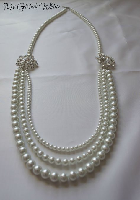 Elegant Pearl Wedding Necklace DIY with David Tutera Bridal | My Girlish Whims Wedding Pearl Necklaces, Pearl Wedding Necklace, Diy Pearl Necklace, David Tutera, Turquoise Charm, Wedding Apparel, Bridal Shower Diy, Diy Jewelry Necklace, Pearl Necklace Wedding