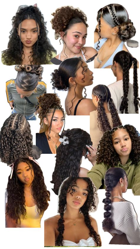 Curly Put Ups Hairstyles, Curly Hairstyles Curly Hair, Curly Hair Styles Round Face, Hairstyles For Medium Length Hair Picture Day, Curly Hairstyles Accessories, Vampire Curly Hair, Curl Diffuser Before And After, Curly Hair Styles Claw Clip, Sweater Weather Hairstyles