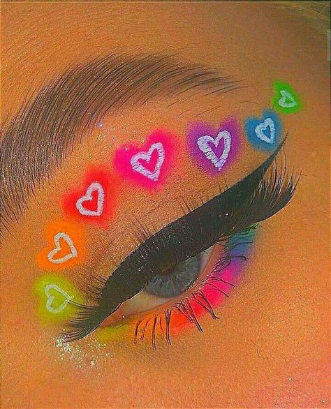 Tatuaje Hello Kitty, Make Up Diy, Kidcore Aesthetic, Makeup Drawing, Indie Makeup, Cute Eye Makeup, Pride Makeup, Swag Makeup, Eye Makeup Pictures