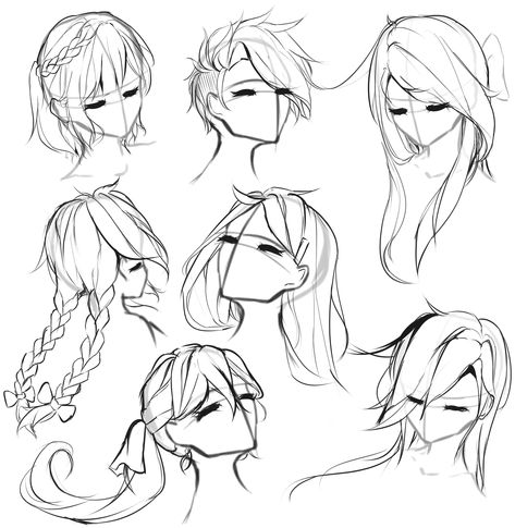 Short Hair Ponytail Drawing Reference, Drawing Refrances Hair, Witch Drawing Bases, Vintage Outfits Sketch, Drawn Hairstyles Female, Windy Hair Drawing Reference, Female Hairstyles Drawing Short, Pulled Back Hair Drawing, Hairstyles For Medium Length Hair Drawing