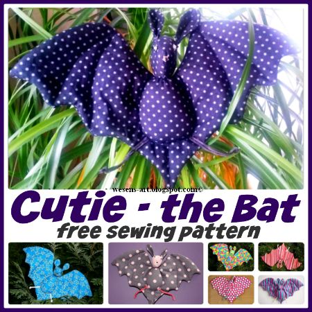 Free Sewing Pattern - Cutie the Bat - DIY Crush Sewn Gifts, Halloween Sewing, Easy Diy Decor, Bat Pattern, Halloween Ii, Plushie Patterns, Free Sewing Pattern, Sewing Stuffed Animals, Fabric Toys