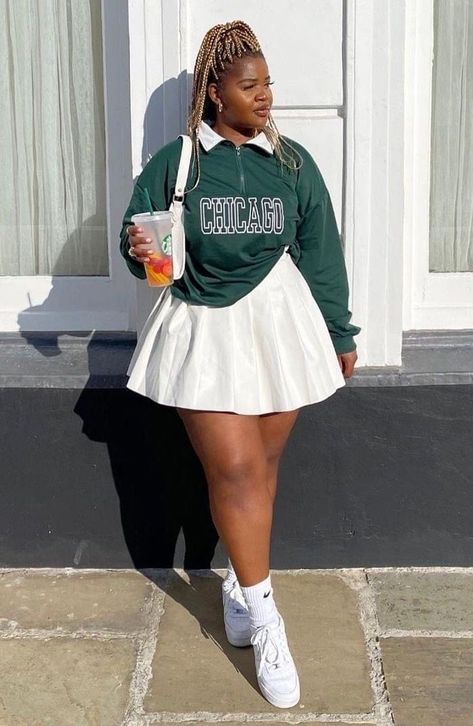 Maiden And Mother Archetype Outfit, Girly Outfits Curvy, Elevated Casual Outfit Plus Size, Mother Archetype Fashion, Maiden Archetype Aesthetic Outfit, Maiden Archetype Style, Preppy Summer Outfits For Black Women, Summer Outfits Midsize Women Aesthetic, Curvy Tennis Skirt Outfit