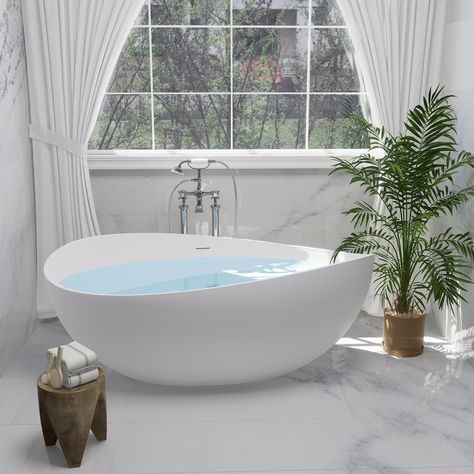 Want to make a bold statement in your guest or master bath? Our Vespa Soaking Bathtub is a style superstar with its distinctive, wave-like contours and sleek, freestanding design. Tub In Shower Area, Freestanding Tubs In Master Bath, Soaker Tub Shower Combo, Japanese Soaking Tub Shower Combo, Corner Freestanding Bathtub, Small Freestanding Bath, Soaking Tub Shower Combo, Dream Bathroom Master Baths, Small Bathroom Layout