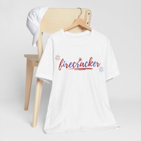 FIRECRACKER shirt 4th of July Shirt for Women - Memorial Day T- shirt Jesus Tee Shirts, 4th Of July Shirt, Crop Top Tees, Top Shirt Women, Shirt Collection, Shirt For Women, Tee Shop, Memorial Day, Body Types