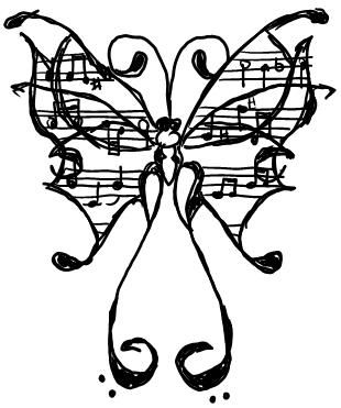 Butterfly Music, Chrysanthemum Tattoo, Music Tattoo Designs, Round Robin, Music Drawings, Music Tattoo, Music Tattoos, Musical Art, Tattoos Gallery