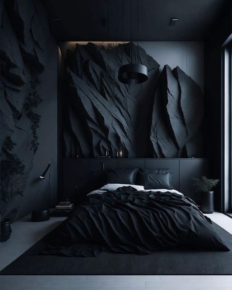 Black Bedroom Design, Black Accent Walls, Moody Interiors, Accent Wall Bedroom, Black Bedroom, Bedroom Black, Modern Bedroom Design, Décor Diy, Bedroom Themes