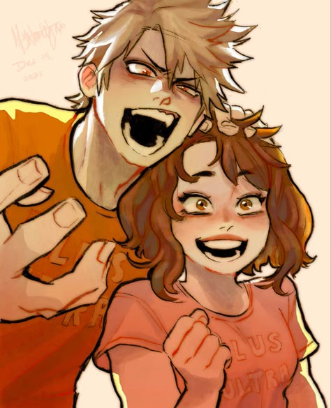 Fem Deku X Uraraka, Ochaco X Deku Fanart, Ochako X Bakugou Fanart, Bakugo X Uraraka Fanart, Happy Bakugou, Bakutoga Siblings, Kachan And Uraraka, Mha Screencaps For Oc, Ochaco Fanart