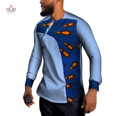 Ankara Shirt Dress, Men Long Sleeve Shirt, Africa Clothing, African Party Dresses, African Wear Styles For Men, Traditional African Clothing, Latest African Men Fashion, Style Africain, African Shirts For Men