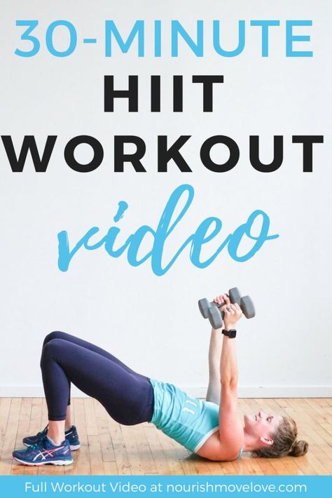 FULL WORKOUT VIDEO | hiit workouts | hiit workout with weights | hiit workout at home | hiit workouts at home videos | workout videos | 30 minute workouts || Nourish Move Love #hiit #hiitworkout #workoutathome #30minuteworkouts #workoutvideos Hit Workout, 30 Minute Hiit Workouts, Hiit Workouts With Weights, Workouts Hiit, 30 Minute Hiit, Hiit Workout Videos, Nourish Move Love, What Is Hiit, Workout Challenges