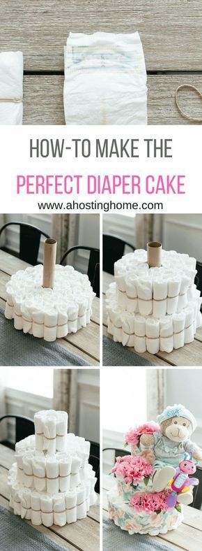 Pink Floral Diaper Cake // How-to Make a Diaper Cake // Easy Diaper Cake Tutorial Diaper Cake Tutorial, Perlengkapan Bayi Diy, Princess Diaper Cakes, Diaper Cakes Tutorial, Diaper Cake Instructions, Unique Diaper Cakes, Diy Diaper Cake, Idee Babyshower