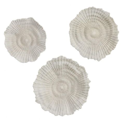 PRICES MAY VARY. Finish: Textured Ivory/Tan Material: Resin Material: Resin Handcrafted To Recreate The Look Of Live Sea Coral, These Wall Discs Feature A Heavily Textured Ivory And Tan Finish. Sizes: Sm-17x17x3, Med-19x19x3, Lg-22x21x4 Coral Wall Art, Coral Walls, Coral Decor, Coastal Wall Decor, Sea Coral, Hamptons Style, Wall Decor Set, Resin Material, Wall Sculptures