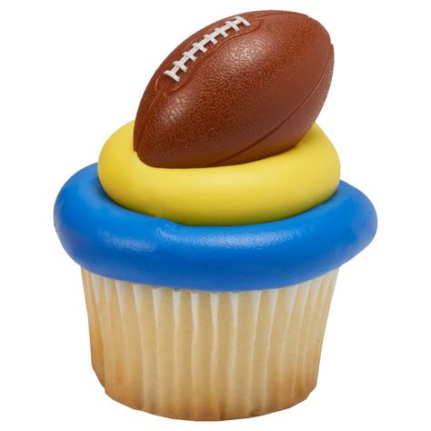 3D Football Nfl Cake, Football Cupcake, Ring Cupcake Topper, Nfl Party, Deserts Cupcakes, Football Rings, Football Cake Toppers, Sports Themed Cakes, Chocolate Caramel Pretzels