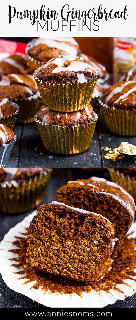 These Pumpkin Gingerbread Muffins are rich, soft and packed full of flavour. Perfect for the Holiday season, enjoy them for breakfast, a snack or just to treat yourself. #pumpkingingerbreadmuffins #gingerbread #muffins #breakfast #pumpkingingerbread #gingerbreadmuffins #holidaybaking Healthy Gingerbread Muffins, Pumpkin Gingerbread Muffins, Baking Pastries, Homemade Muffins Recipe, Dessert List, Healthy Gingerbread, Gingerbread Recipes, Gingerbread Muffins, Pumpkin Gingerbread