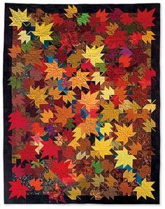 Autumn Leaves   This is the quilt that Rachel made, told me not to... but I want… Fall Quilt Patterns, Fall Quilts, Halloween Quilts, Tree Quilt, Foundation Piecing, Maple Leaves, Quilting Crafts, Quilt Patterns Free, Applique Quilts