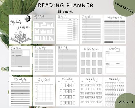 The PERFECT reading planner you need to track the books you read, you want, you buy and you LOVE!  WHAT DO YOU GET : ⭐ 1 high resolution PDF of 15 pages (8.5x11) ⭐ Easy and simple to use ⭐ Includes : bookshelf, book tracker, book review, favorite quotes, book wishlist, books to buy, monthly reading journal, monthly reading tracker, chapter summary, reading schedule, 20-50-100 book challenges, reading log, etc. ⭐ This is a digital product only. You receive the product as soon as you buy the produ Book Journal Digital, Log Bookshelf, Book Schedule, Book Reading Tracker, 100 Book Challenge, Read Box, Reading Schedule, Reading Journal Printable, Journal Log