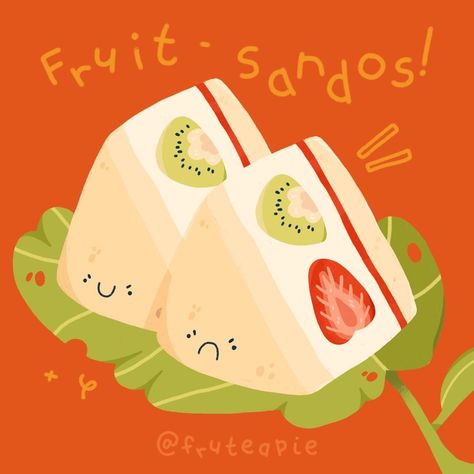 Fruit Sando Drawing, Sandwich Character Design, Fruit Sando Logo, Fruit Sandwich Drawing, Fruit Sandwich Logo, Fruit Sandwich Illustration, Fruit Sandwich Aesthetic, Fruit Sando Aesthetic, Sandwich Character