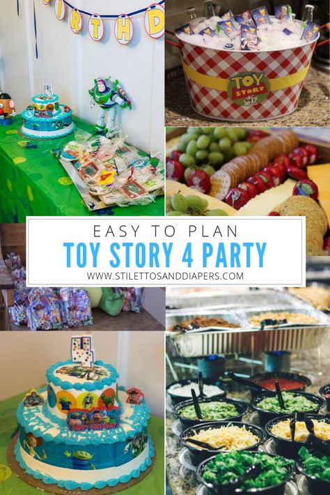 Easy Toy Story 4 Party that still packed a ton of themed fun! - Stilettos & Diapers Toy Story Dinner Ideas, Toy Story Veggie Tray, Toy Story Themed Party Food, Toy Story Charcuterie Board, Toy Story Movie Night Food, Toy Story Appetizers, Toy Story Birthday Food Ideas, Toy Story Birthday Food, Toy Story Food Ideas Birthday Parties