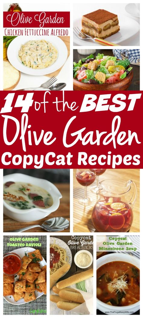 14 of the Best Olive Garden Copycat Recipes Olive Garden Copycat Recipes, Sopa Minestrone, Alfredo Recipes, Copycat Food, Recipes Copycat, Copycat Recipes Olive Garden, Copycat Olive Garden, Olive Garden Copycat, Olive Garden Recipes