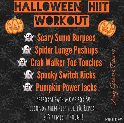 Halloween HIIT workout! Fitness Jokes, Holiday Workout, Weekly Workout Plans, Healthy Halloween, Peppermint Patties, High Intensity Interval Training, Toning Workouts, Interval Training, Weekly Workout