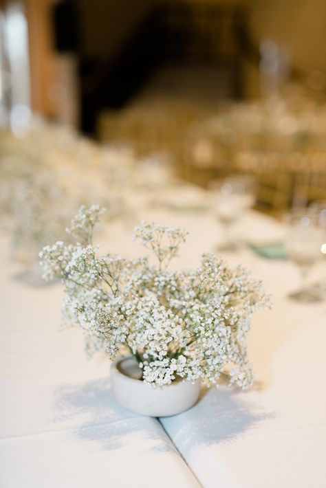 Babysbreath Centerpieces Long Table, Babies Breath Centerpiece Round Table, White Floral Bud Vase Wedding, Baby's Breath Bud Vase, Rectangle Table Centerpieces, White Floral Bud Vases, Candles And Baby’s Breath Centerpieces, White Flower Bud Vases And Candles, Bud Vases Wedding