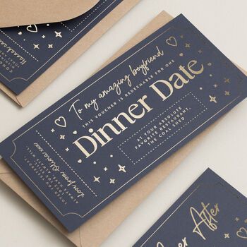 Boyfriend Dinner, Paper Scene, Gig Tickets, Spa Weekend, Voucher Design, Romantic Surprise, One Friend, Birthday Letters, Personalized Anniversary Gifts