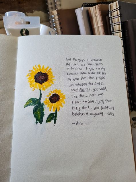 Flower Poems Poetry, Sunflower Poetry, Poetry Painting Ideas, Sunflower Painting Acrylic, Sunflower Poem, Poem Painting, Silly Poems, Poetry Love Quotes, Flower Poetry