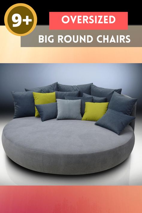 A big oversize round chair is just a nice comfy and comfortable chair. Great for getting kids and adults on to. Because they are oversized they come with big cushions.  They look great in any living room or bedroom and come in a range of materials such as wicker, bamboo, wood and rattan. Whilst mainly used indoors you can use them outdoors. #roundchairoverized #roundchairlivingroom #roundchairbedrooms #roundchairforbedrooms #roundchairdiy " Circular Chair, Round Chairs, Circle Chair, Big Cushions, Slipper Chairs, Office Guest Room, Oversized Chair, Large Cushions, Round Chair