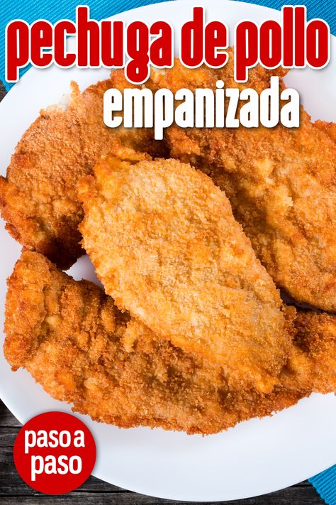 La pechuga de pollo empanizada es una receta muy fácil de preparar, pero tiene sus trucos para que quede crujiente y deliciosa. Aquí te mostramos como prepararla en Casa y quede perfecta. #pechugadepolloempanizada #pechugadepollo #recetapechugadepolloempanizada #prepararpechugadepollo #pollo #recetasdepollo Yami Yami, Crochet Baby Booties, Onion Rings, Puerto Rican, Baby Booties, Dinner Ideas, Crochet Baby, Ethnic Recipes