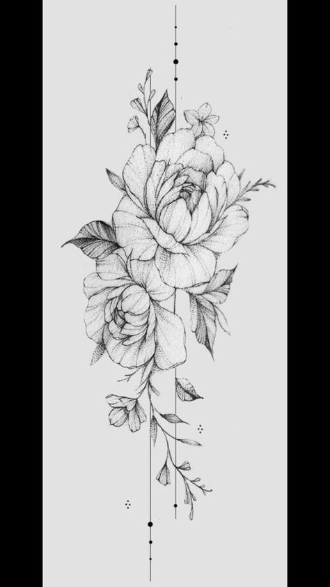 Peony Spine Tattoos For Women, Peonies Spine Tattoo, Women Spinal Tattoos, Peony Spine Tattoo, Rose Spine Tattoos For Women, Flowers Spine Tattoo, Peony Back Tattoo, Peony Flower Tattoos, Floral Back Tattoos