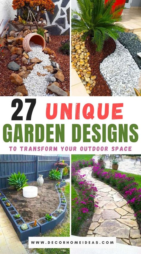 Explore 27 captivating garden ideas that will help you craft your very own Eden. From lush plant arrangements to serene water features, each design is a gateway to creating a tranquil outdoor sanctuary. Ready to bring paradise to your backyard? Landscape Garden Ideas, Unique Landscaping, Outdoor Makeover, Banana Trees, Plant Arrangements, Fire Pit Landscaping, Outdoor Sanctuary, Outdoor Paradise, Garden Idea