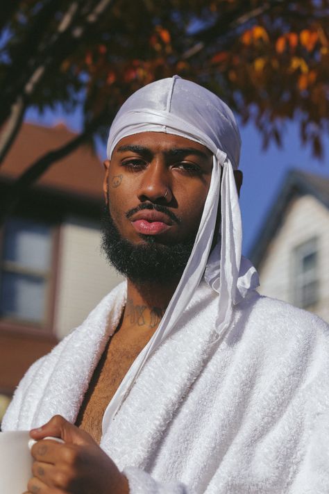 Durags Men Fashion Outfits, Durag Photoshoot, Durag Fashion, Waves Hairstyle Men, Mens Photoshoot Poses, Hair Wrap Scarf, Black Men Hairstyles, Black Crown, Black Artwork